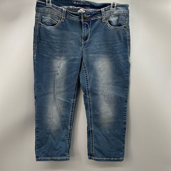 Maurices original distressed size 16 reg denim capri - Picture 1 of 5